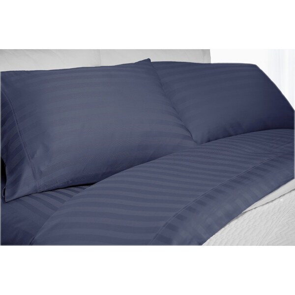 Elle Bamboo Super Soft 300TC Striped Sheet Set (4pc), Cobalt, Full EL660028 - main